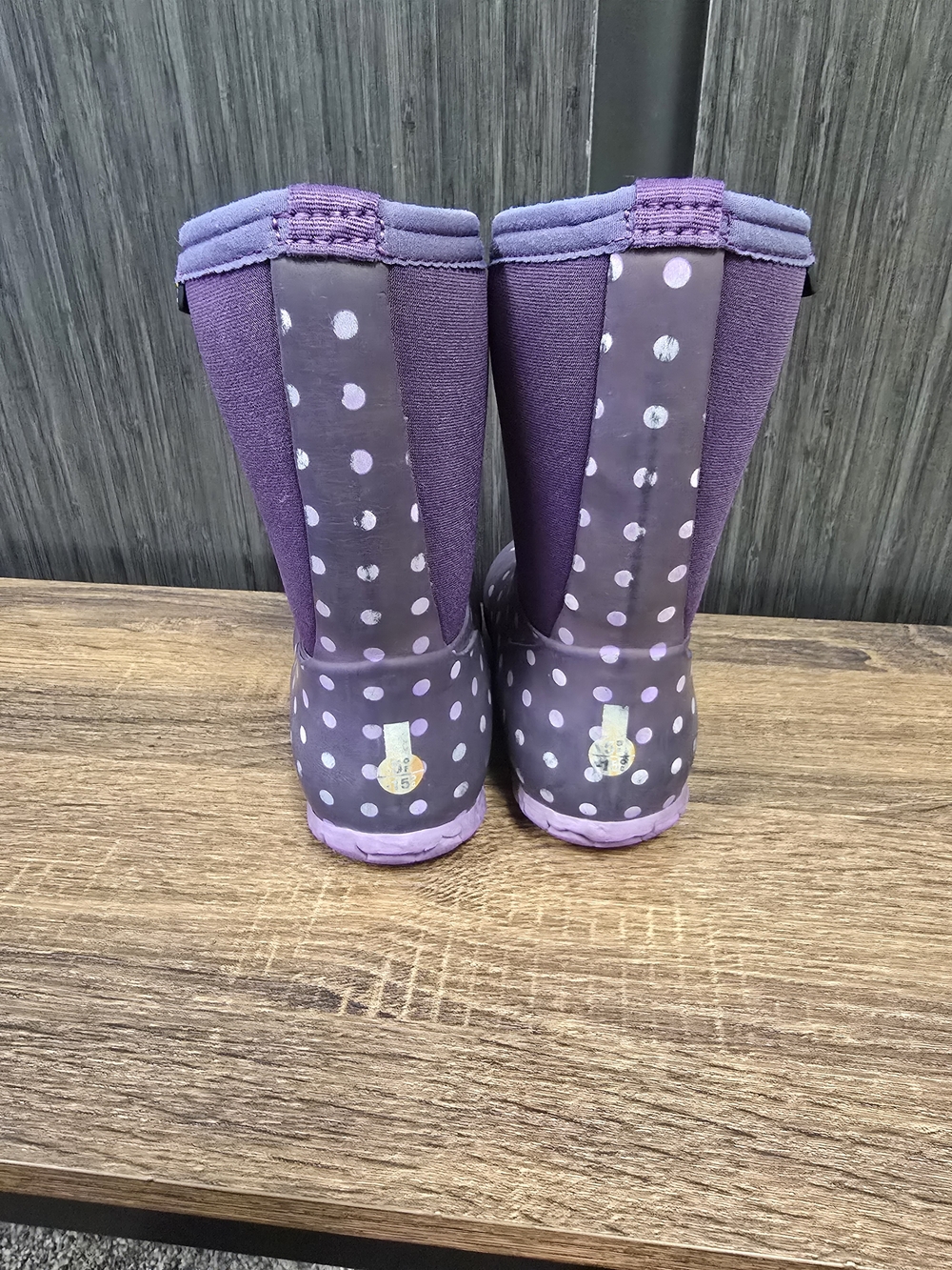 Bogs Kids Purple Polka Dot Waterproof Rain Boots - Picture 4 of 6